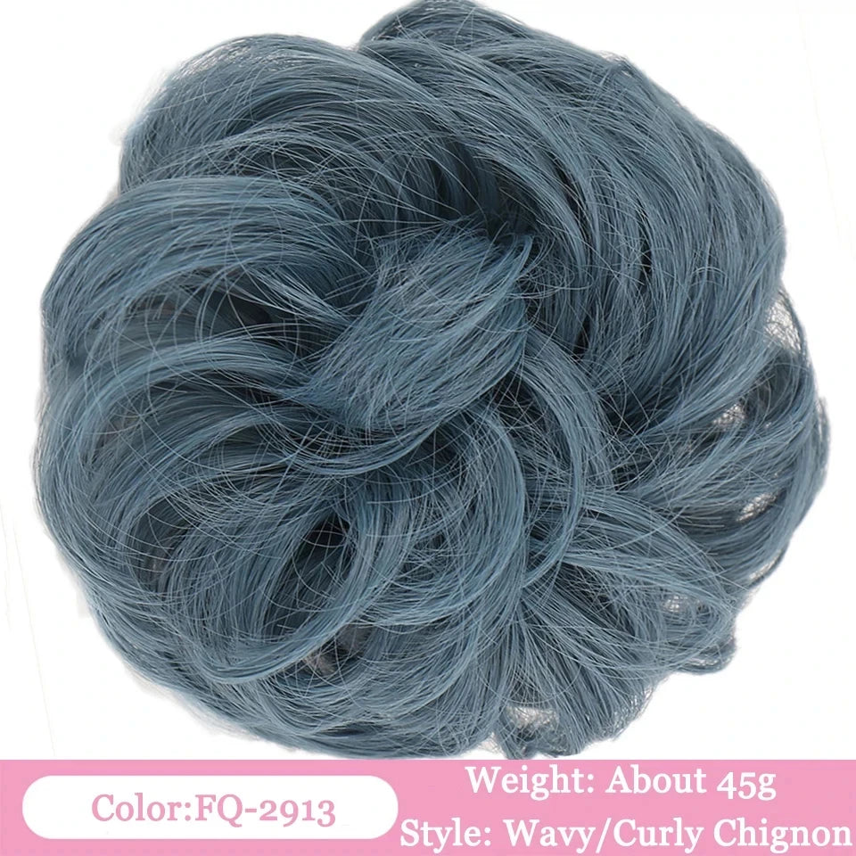 Messy Curly Hair Bun Scrunchie for Easy Updos - 23