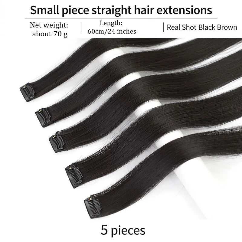 24-Inch Straight Clip-In Hair Highlights for Parties