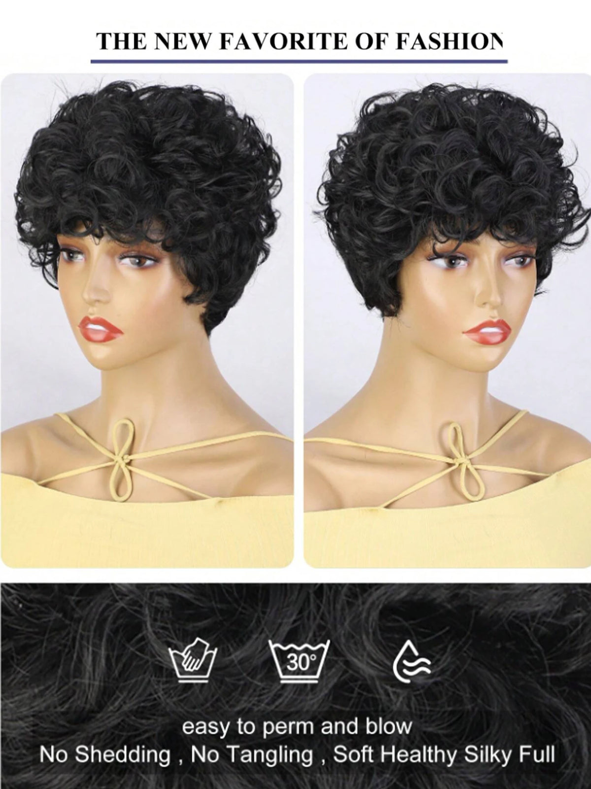 Short Curly Pixie Cut Wig for Daily Wear