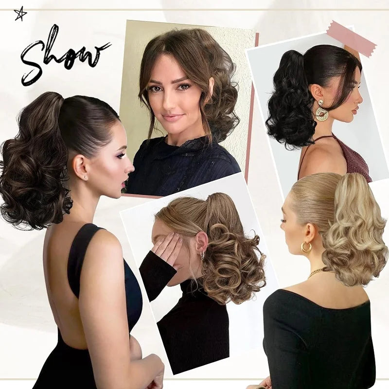 12-Inch Wavy Curly Claw Clip Ponytail Extension