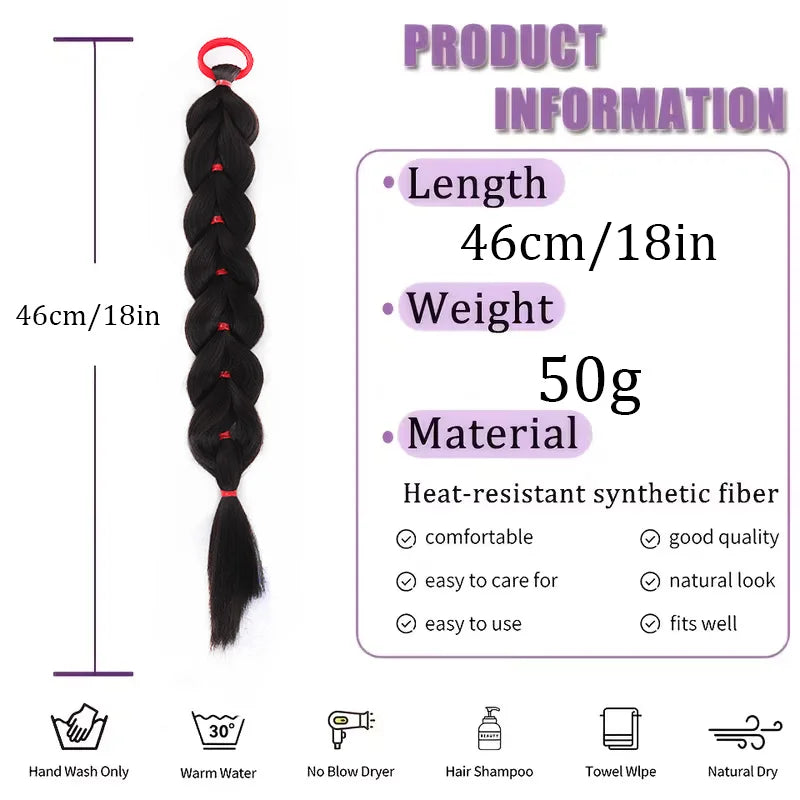Synthetic Braided Ponytail Hair Extension for Daily Wear - 2