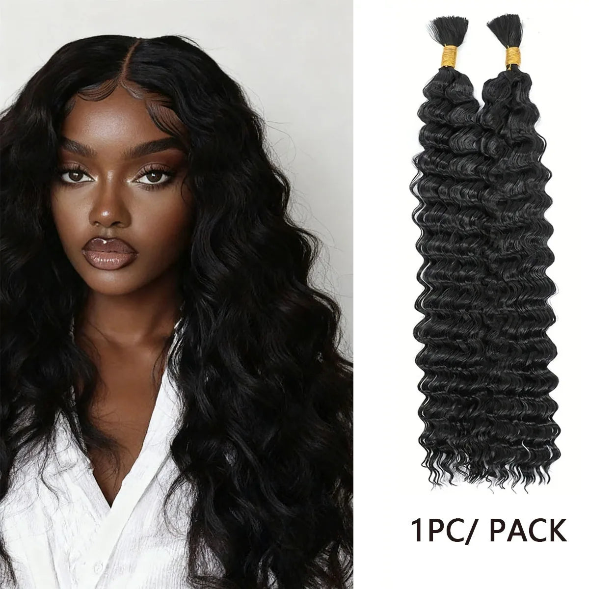 18-Inch Deep Wavy Synthetic Crochet Braiding Hair Extensions - 7