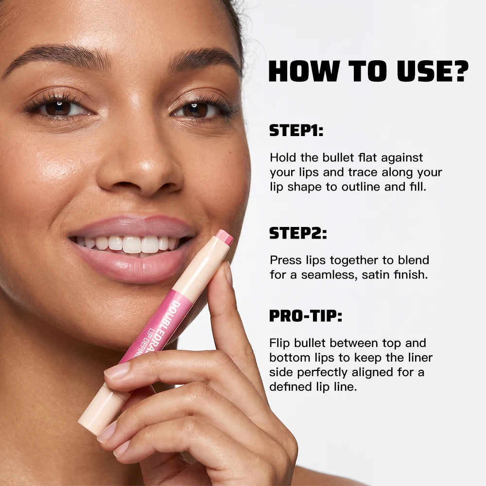 2-in-1 Dual Ended Matte Lip Contour Liner and Hydrating Gloss Pen