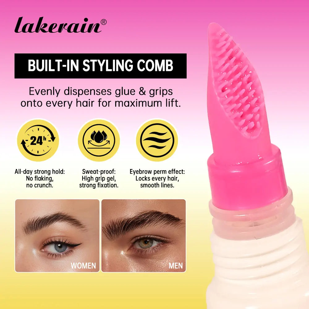 Long-Lasting Eyebrow Lamination Gel with Built-In Styling Comb - 3