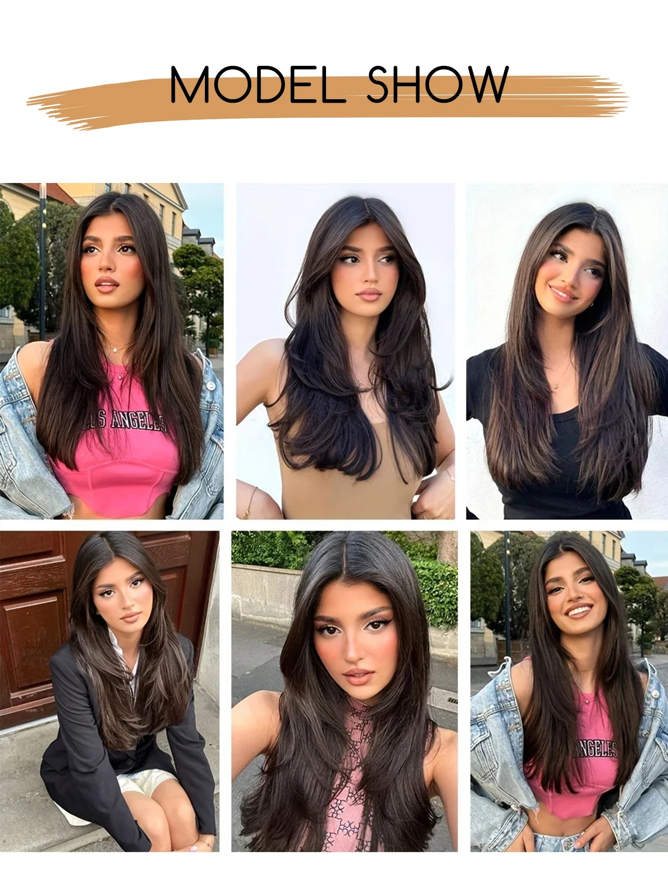 V-Shaped Straight Clip-In Hair Extensions for Instant Length - 6