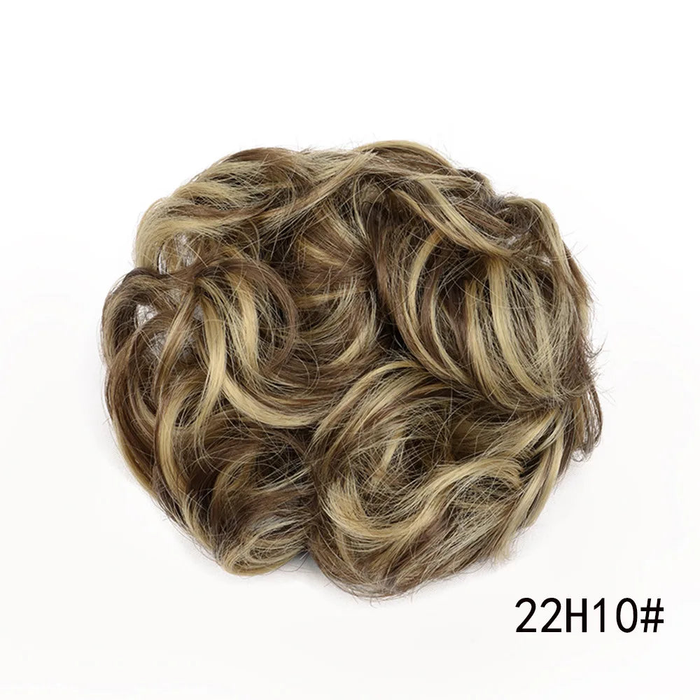 Messy Curly Bun Hair Scrunchie for Instant Volumized Updo Hairstyles - 8