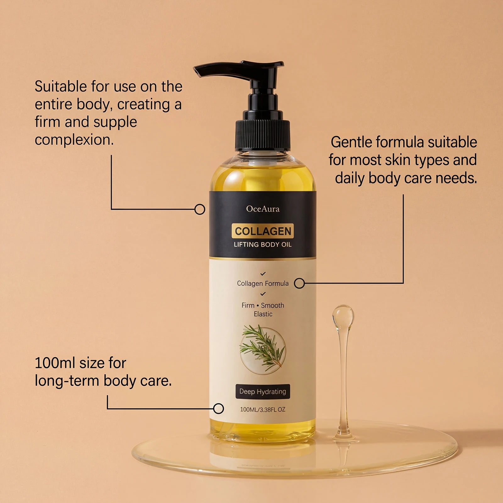Collagen Lifting and Firming Body Oil for Smooth Hydrated Skin - 6