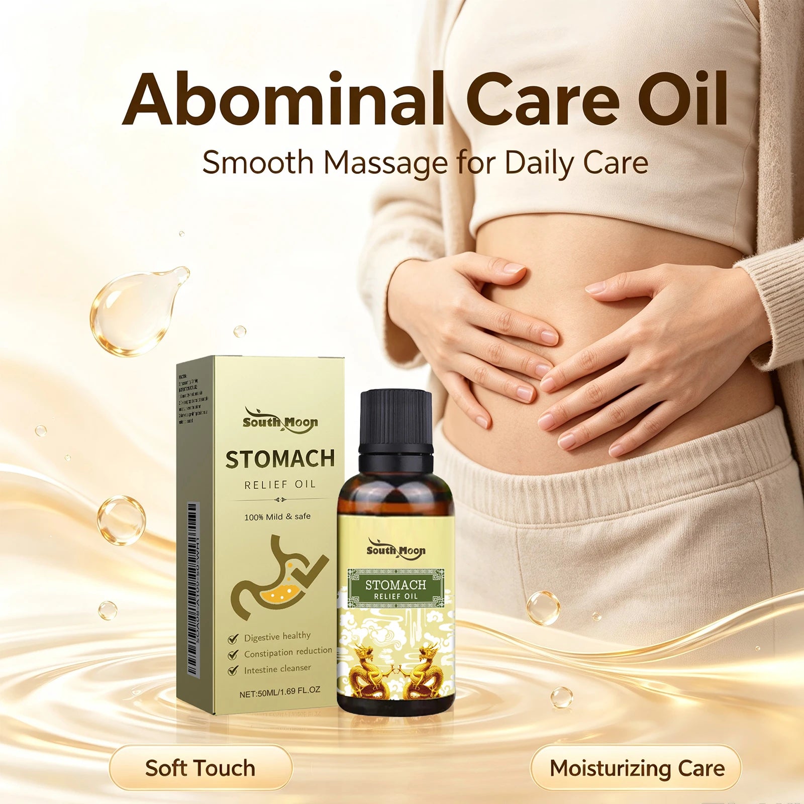 Natural Herbal Abdominal Massage Oil for Constipation and Stomach Relief - 4