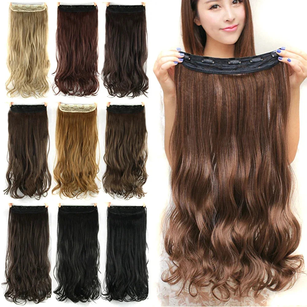 Wavy Clip-In Synthetic Hair Extensions for Instant Volume - 2