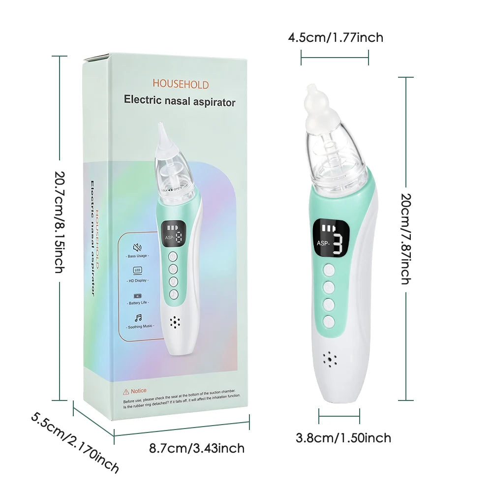 Electric Baby Nasal Aspirator with 3 Suction Levels and Music
