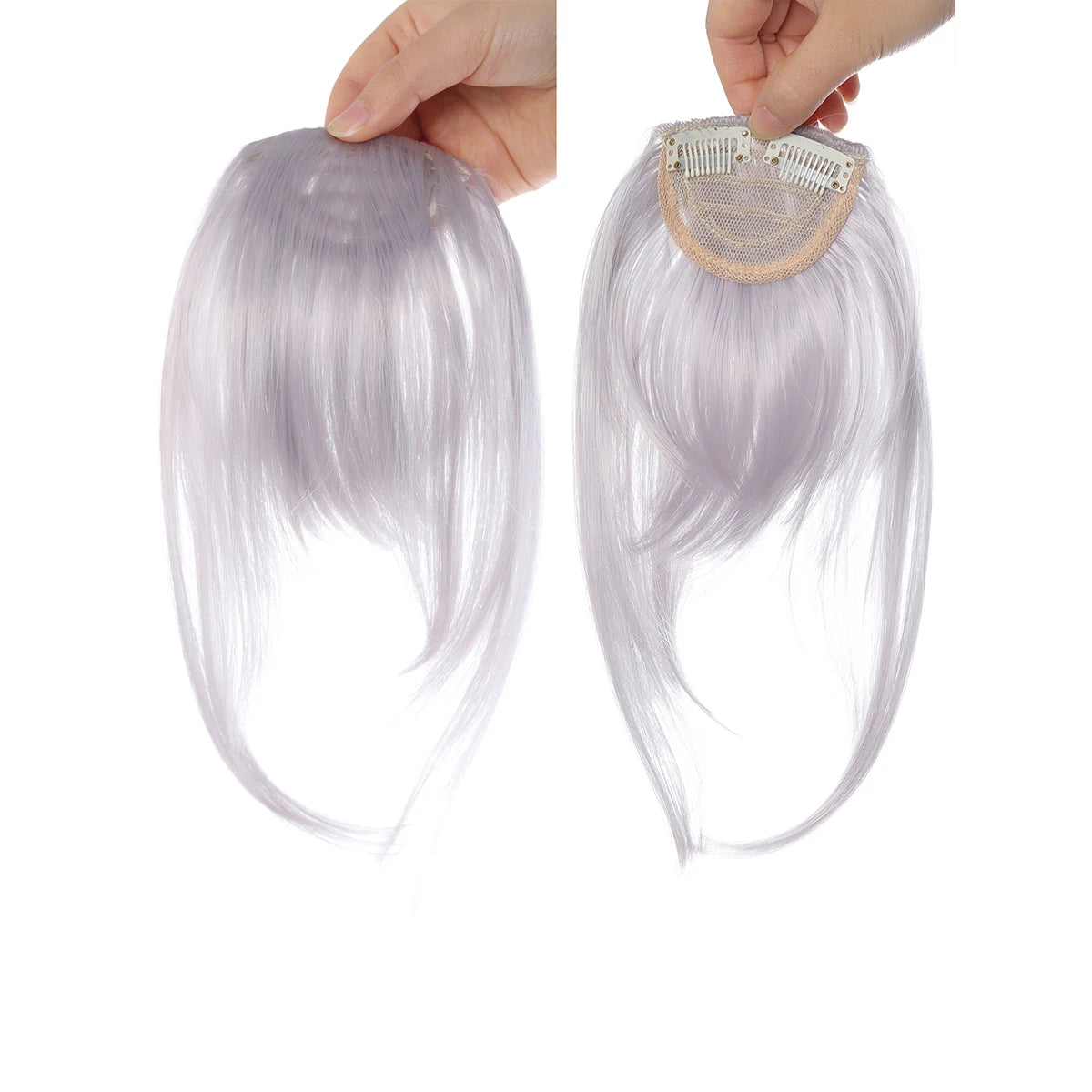 Clip-In Wispy Fringe Bangs with Sideburns for Natural Hair Transformation - 19