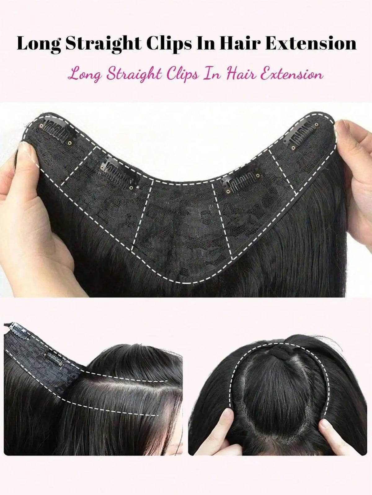 V-Shaped Long Wavy Clip-In Hair Extensions