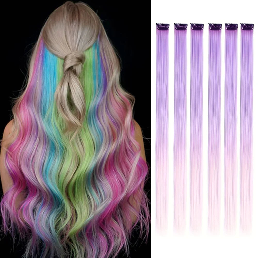 22-Inch Colored Clip-In Hair Extension Highlights - 10