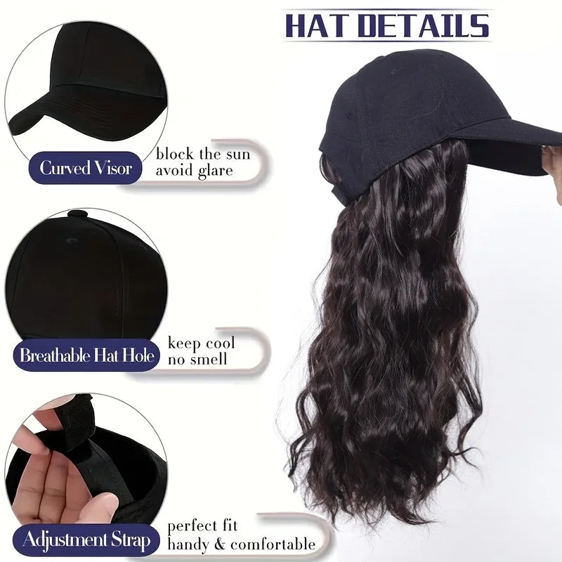 Wavy Hair Extension Baseball Cap for Effortless Styling