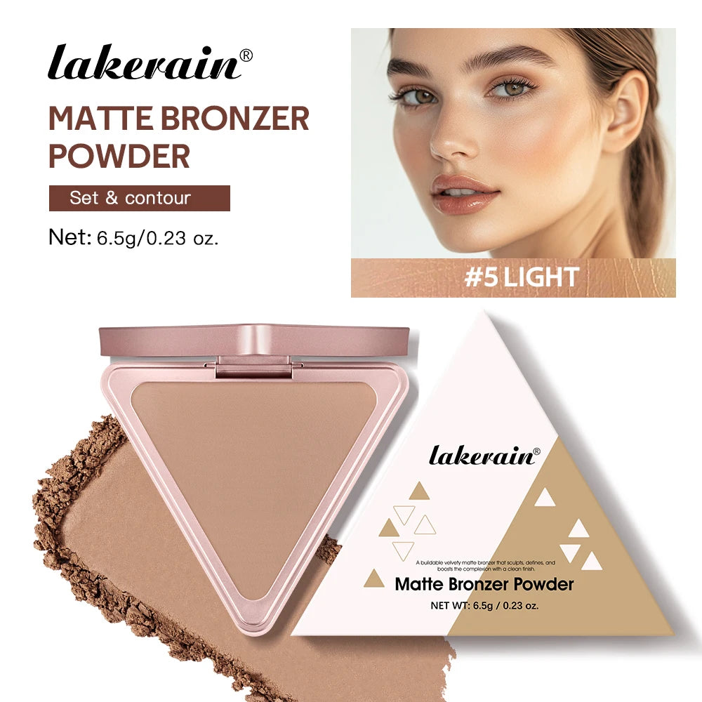 Long-Lasting Matte Bronzer Powder for Smooth Face Contouring