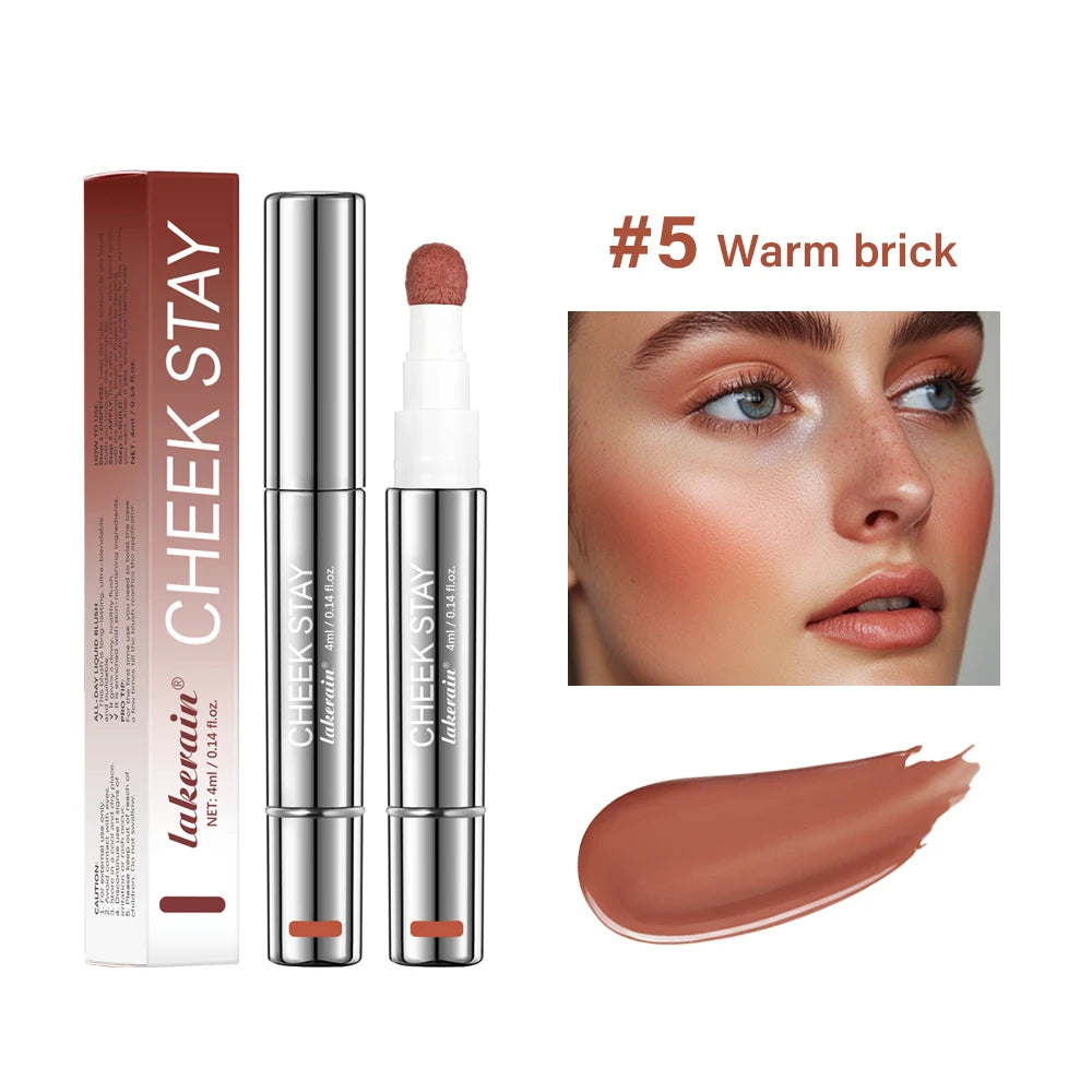 Liquid Blush Stick with Sponge Tip for Natural Matte Cheek Makeup - 23