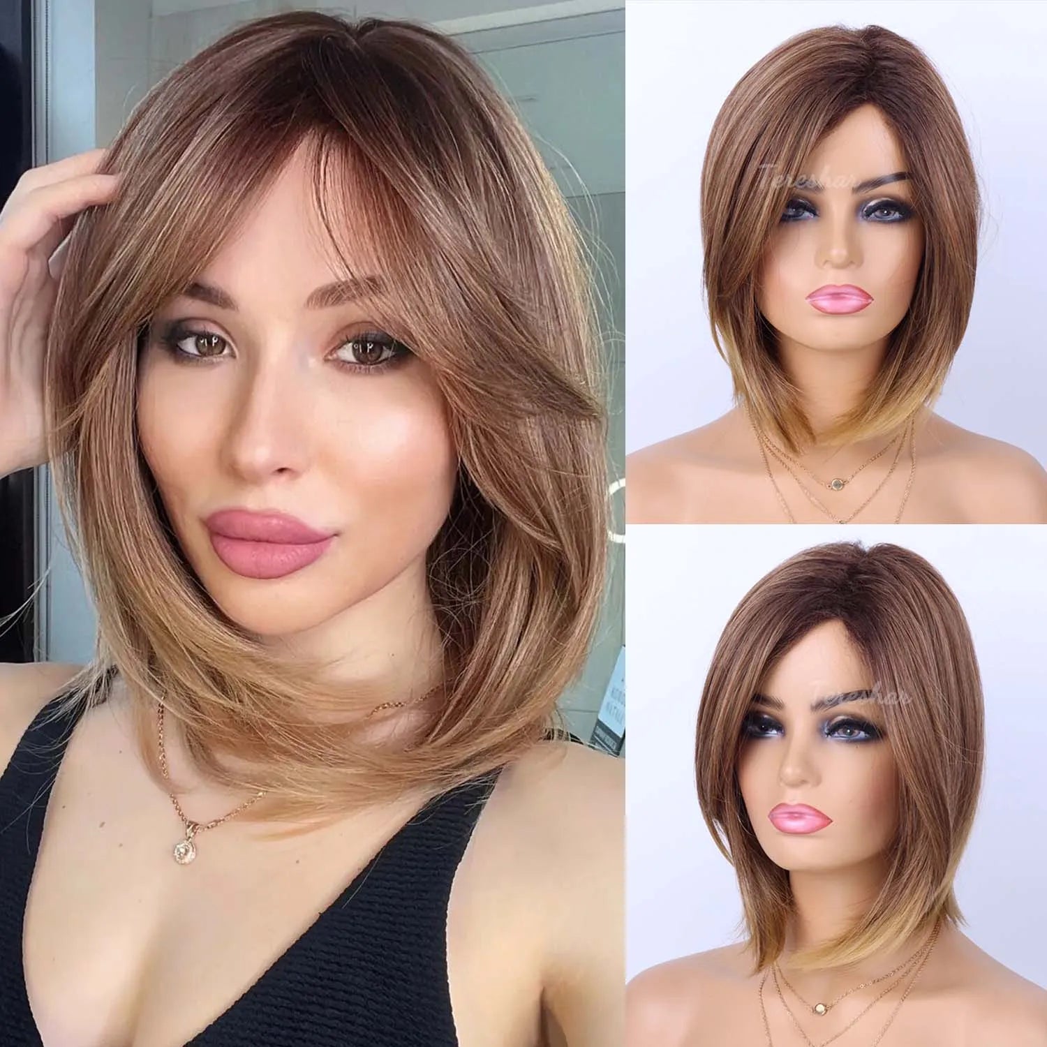 Long Straight Layered Wig with Bangs for Daily Wear and Special Events - 10