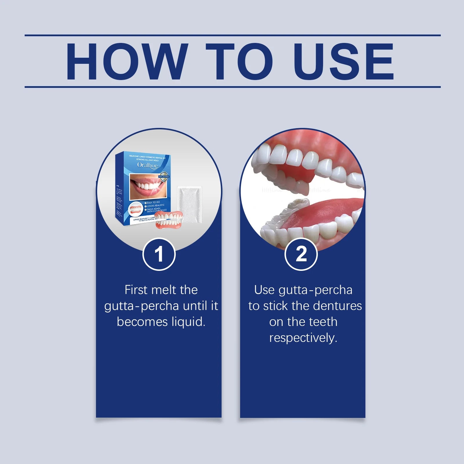 Instant Cosmetic Dental Kit for Upper and Lower Teeth Smile Restoration - 12