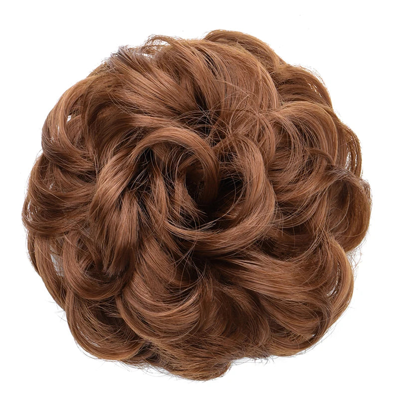 Messy Wavy Bun Hair Extension for Women Curly Chignon Hair Piece
