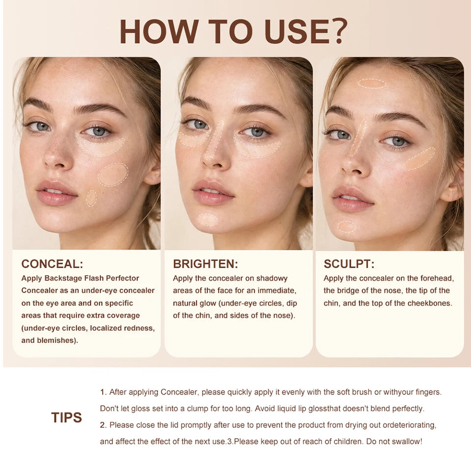 Full Coverage Waterproof Liquid Concealer for Face and Body Makeup - 14