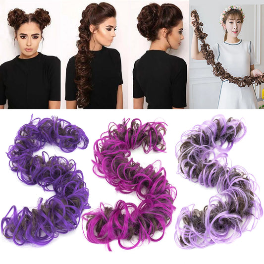 Messy Curly Hair Bun Scrunchie for Instant Volume