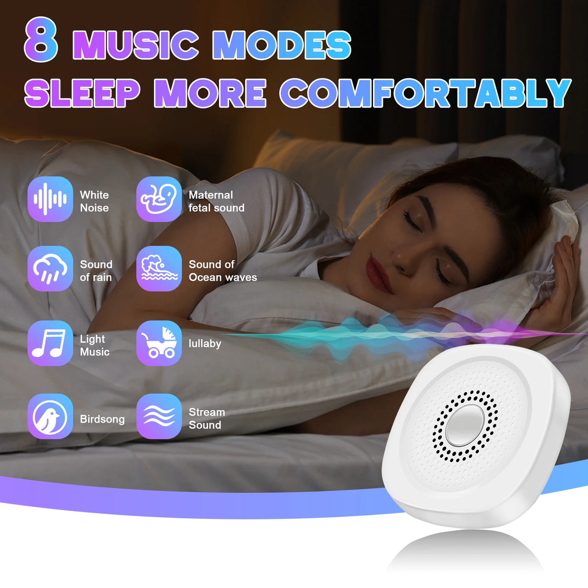 Portable White Noise Sound Machine for Baby and Adult Sleep