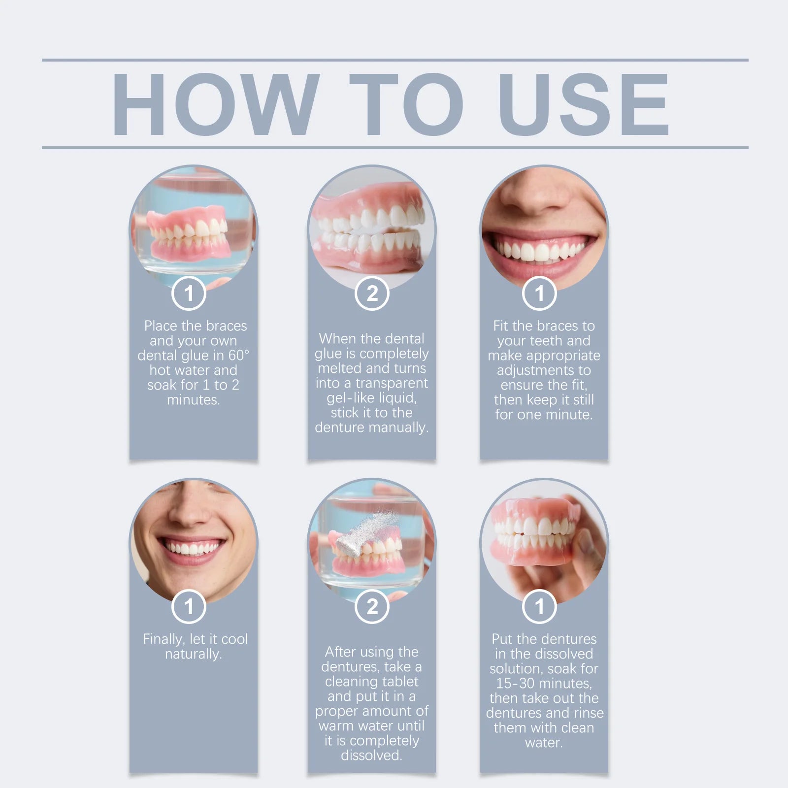 Cosmetic Denture Kit for Covering Missing or Stained Teeth - 12