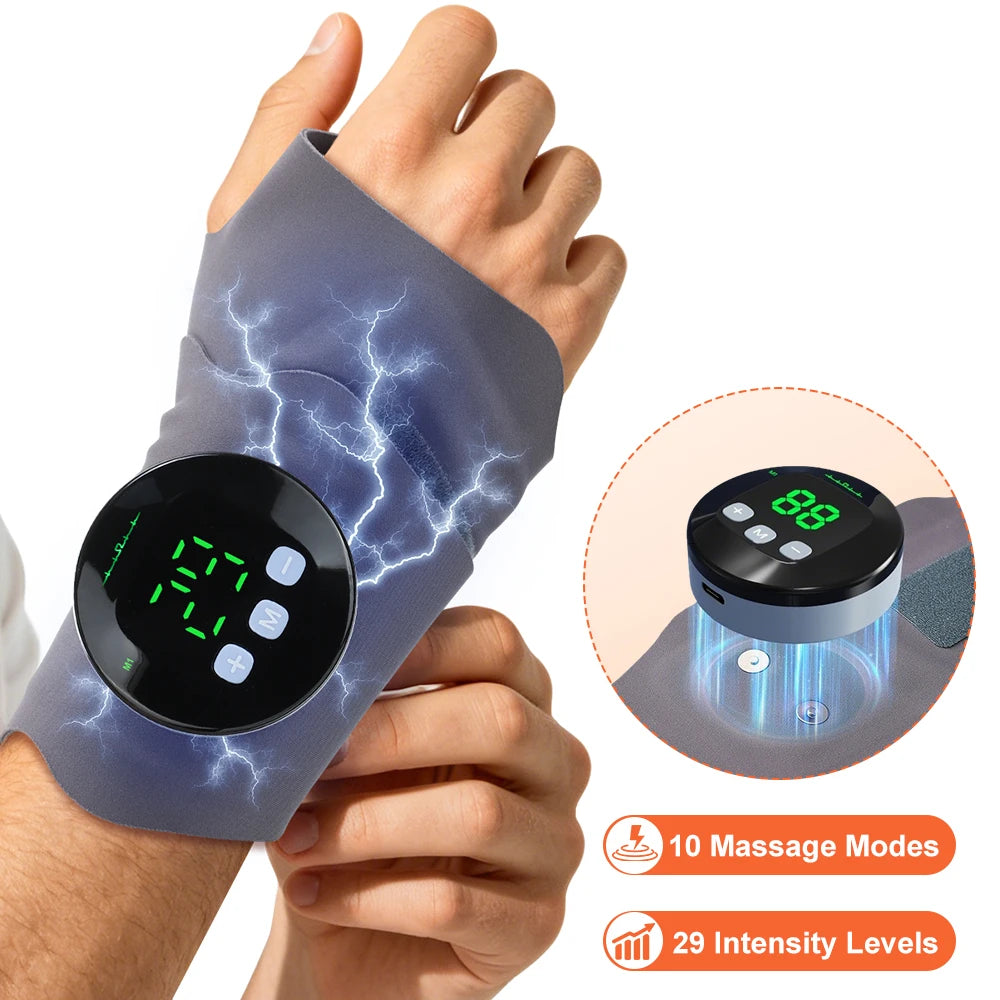 Electric Microcurrent Wrist Massager for Pain Relief and Support