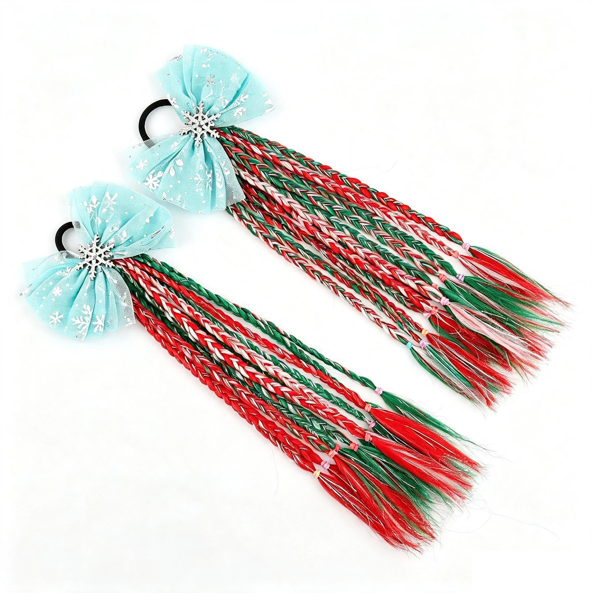Festive Christmas Bow Braided Ponytail Extension