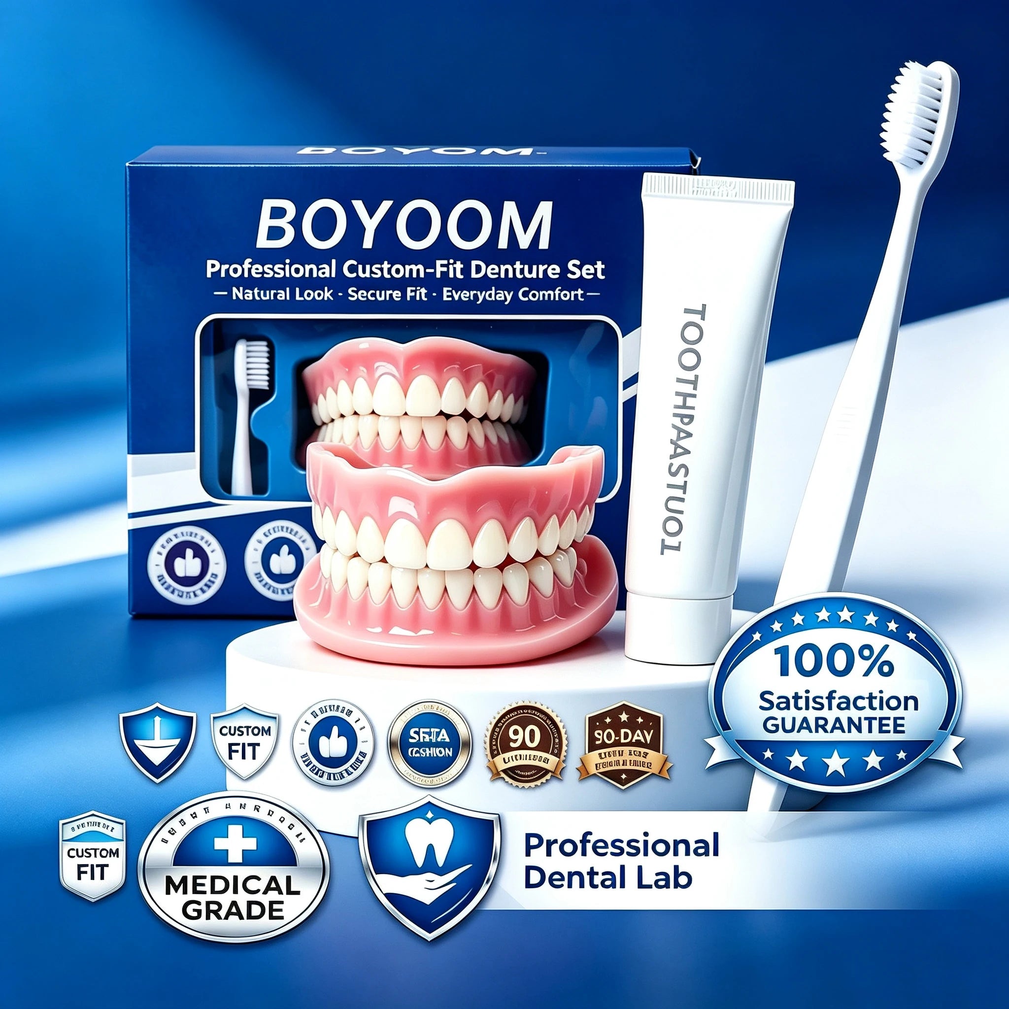 Comfortable Silicone Simulation Denture Set for a Natural Smile - 3