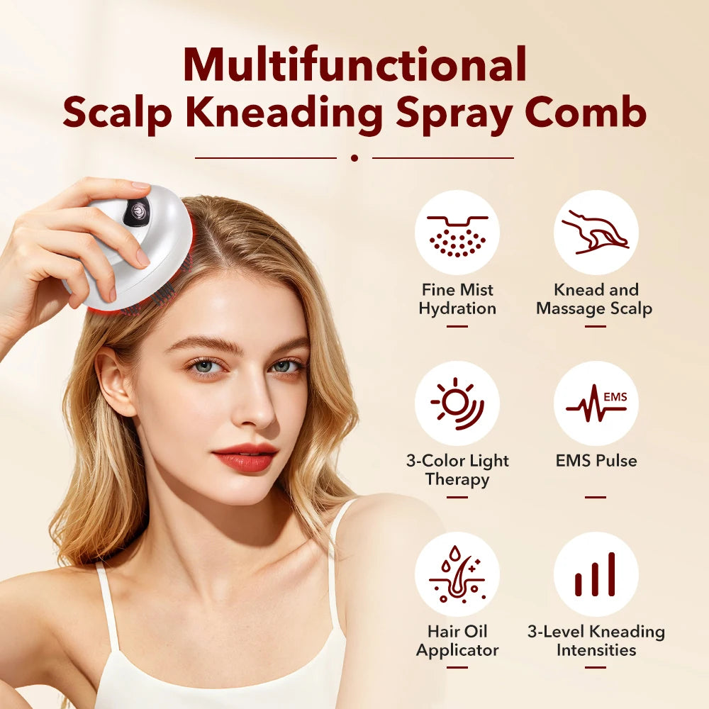 Electric Scalp Massager and Hair Oil Applicator with LED Light Therapy - 2