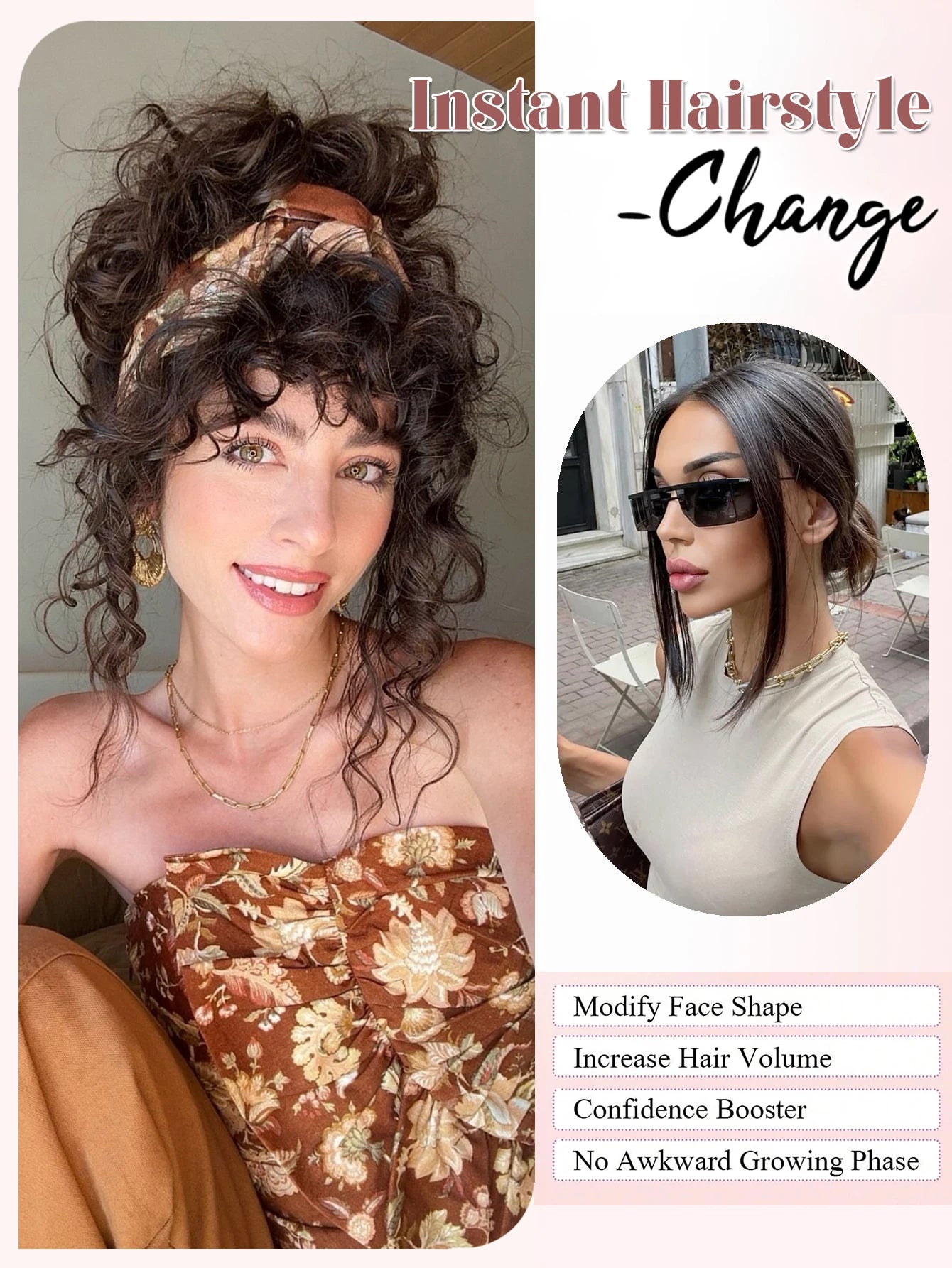 Short Curly Clip-In Hair Topper for Thinning Hair - 3