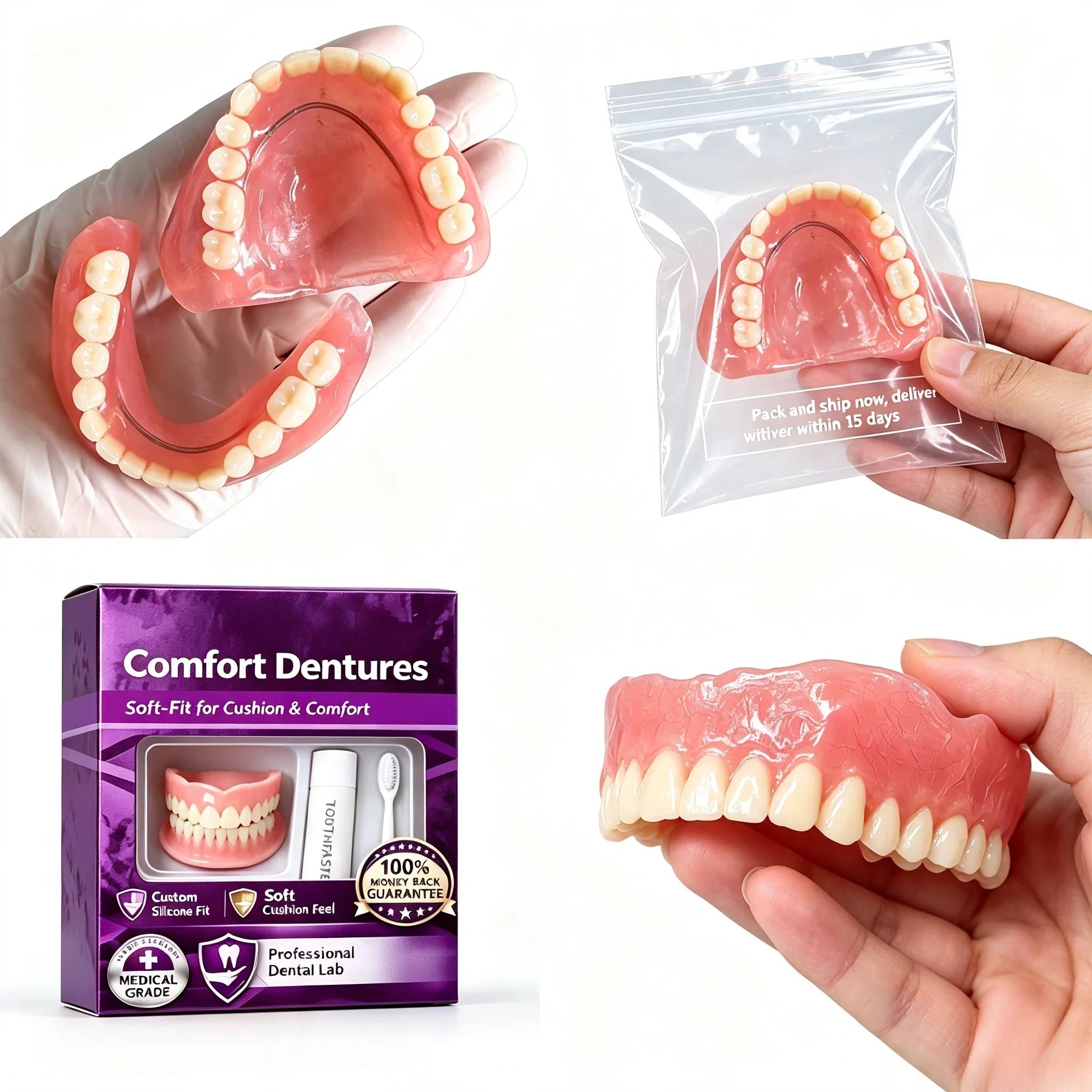 Comfortable Silicone Cosmetic Teeth Set for a Natural Looking Smile - 7