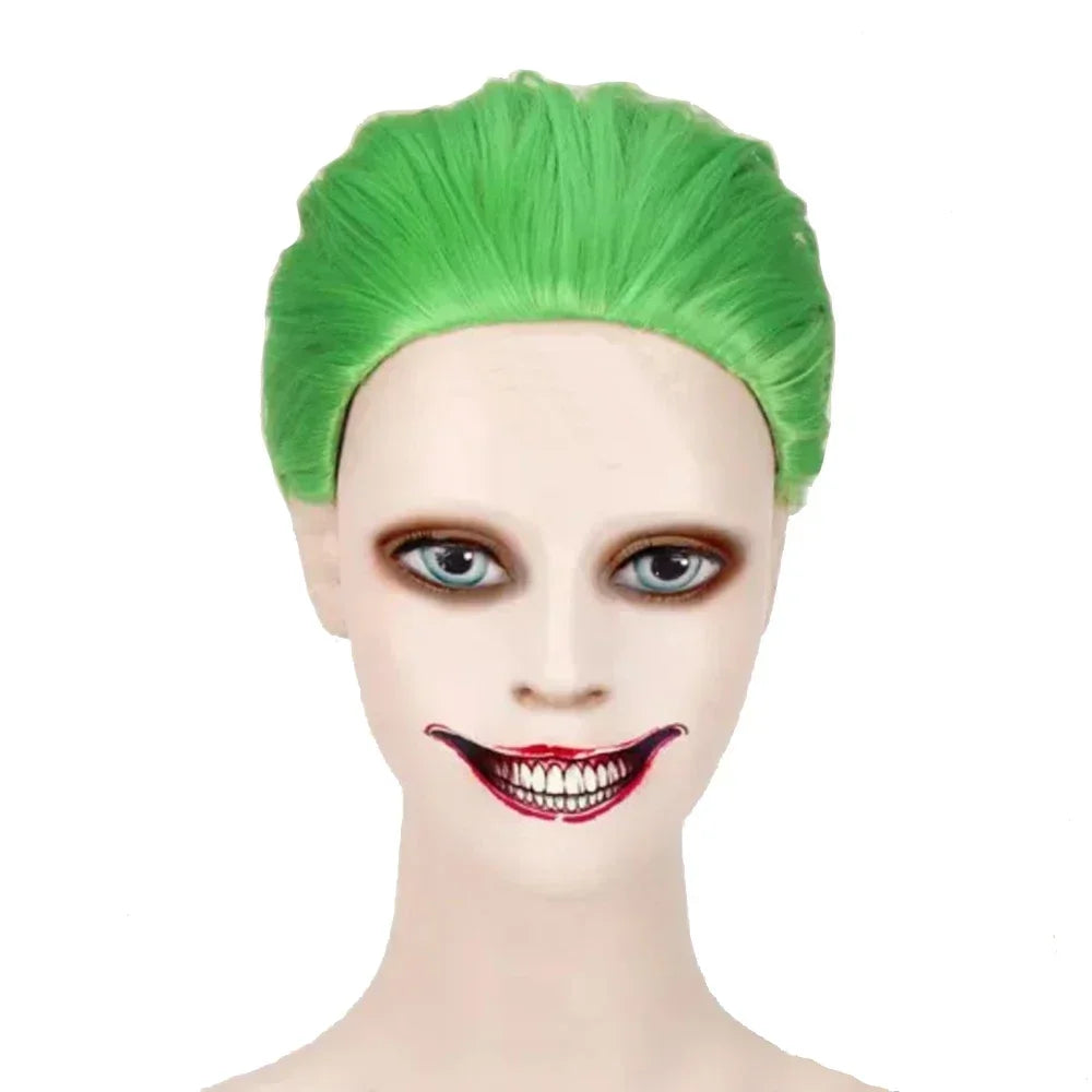 Short Green Cosplay Wig for Halloween Costume Parties and Character Fun