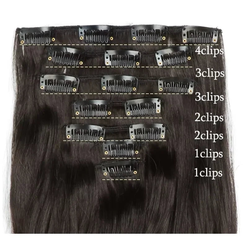 18-Inch Wavy Clip-In Synthetic Hair Extension Set - 4