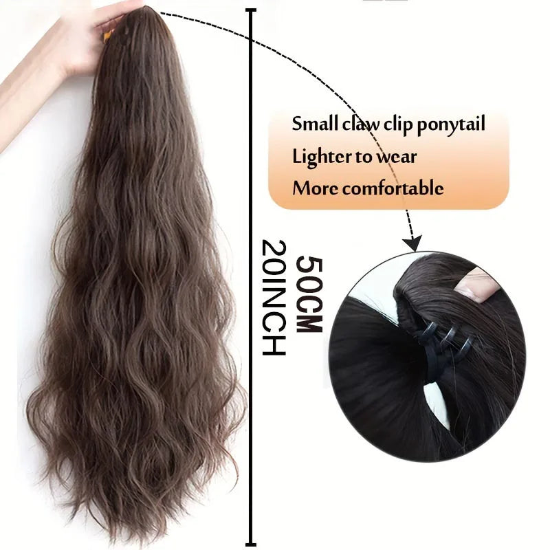20-Inch Long Curly Claw Clip Ponytail Hair Extension - 4