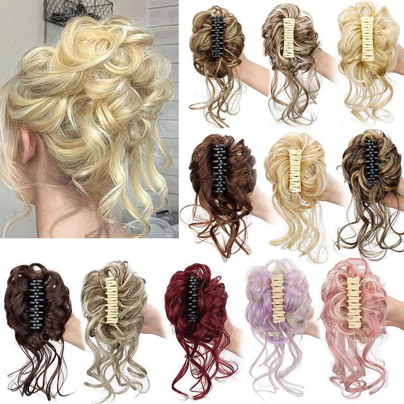 Elastic Curly Hair Bun Extension for Instant Volume and Updo Hairstyles - 1