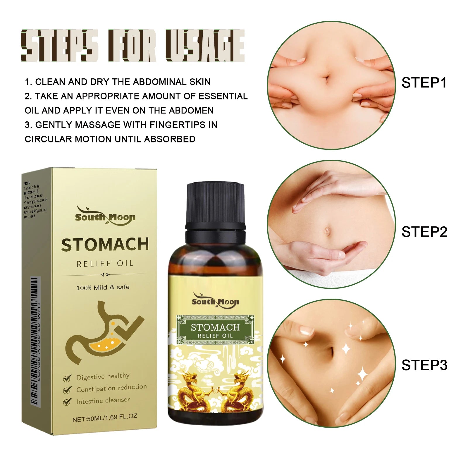 Natural Herbal Abdominal Massage Oil for Constipation and Stomach Relief - 11