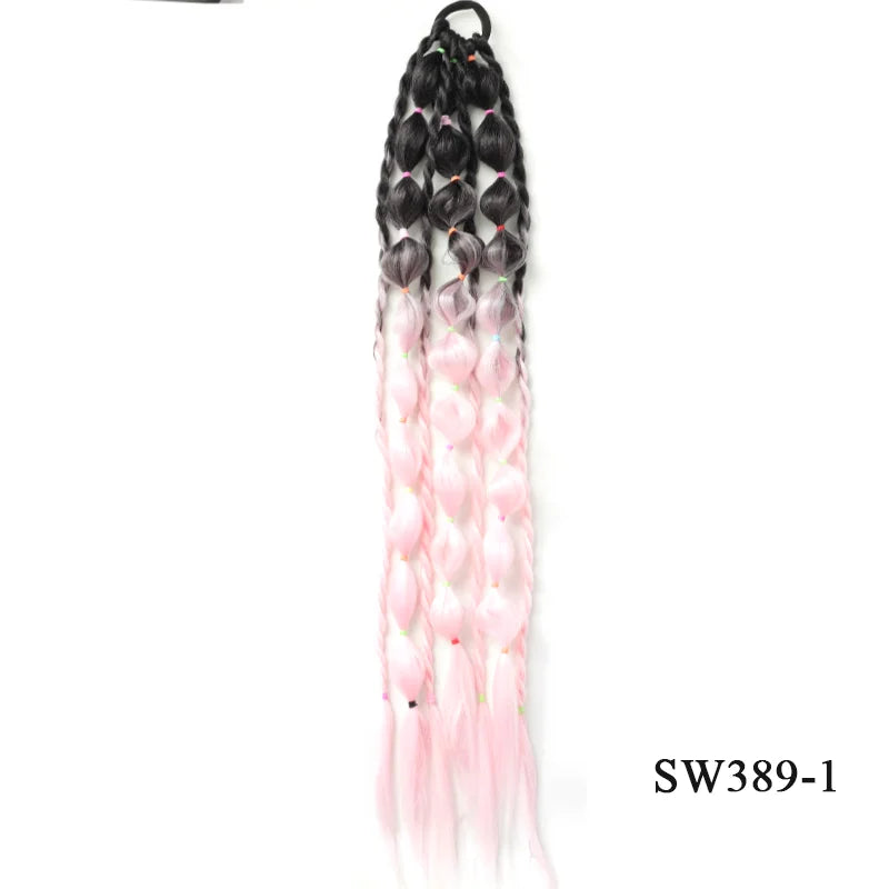 Ombre Bubble Braid Ponytail Extension for Girls - 7