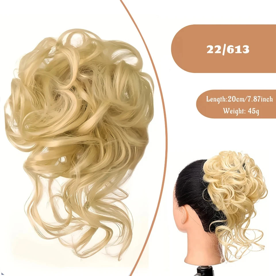 Messy Curly Hair Bun Scrunchie for Easy Updos - 26