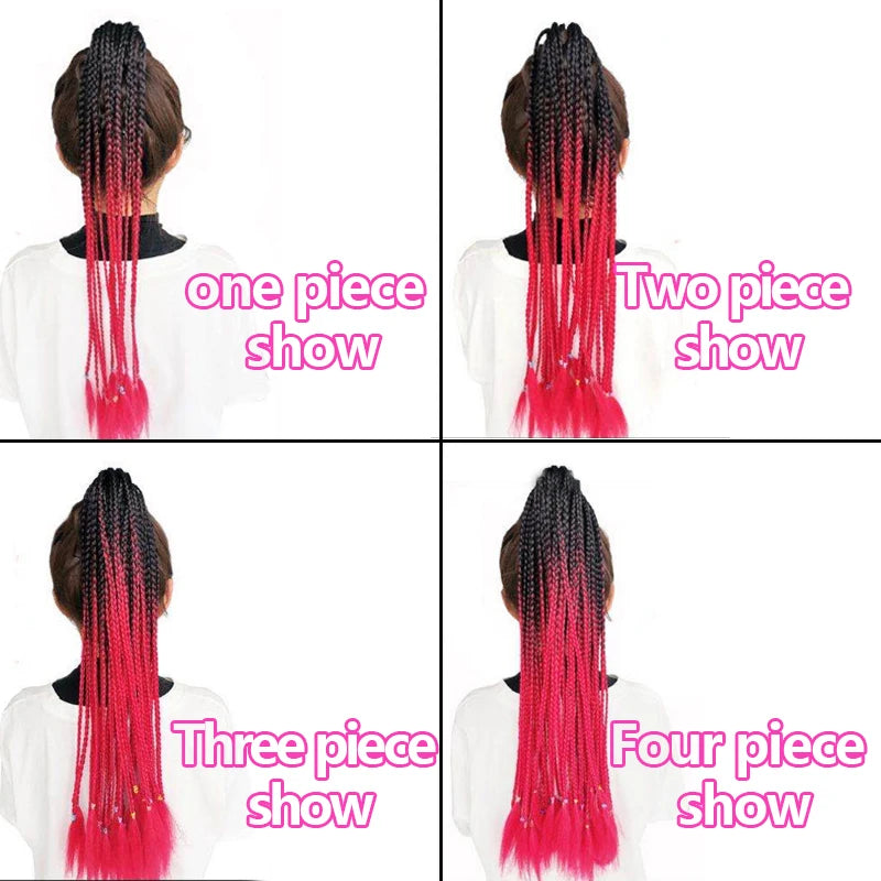 24-Inch Long Braided Ponytail Extension with Elastic Band - 4