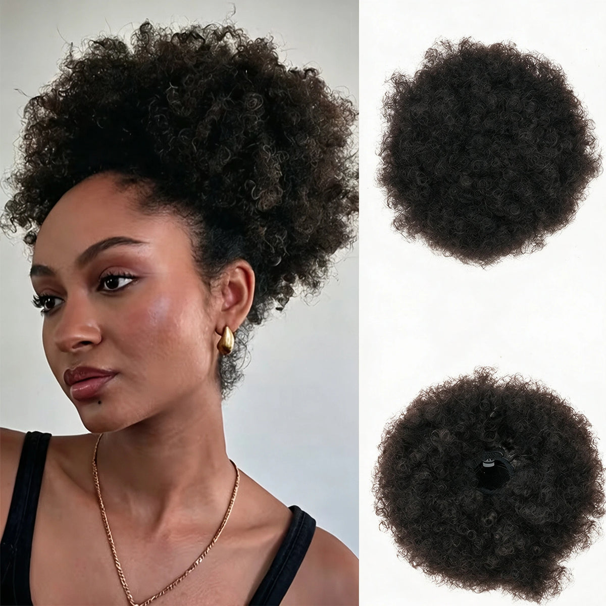 Afro Curly Drawstring Bun Hair Extension