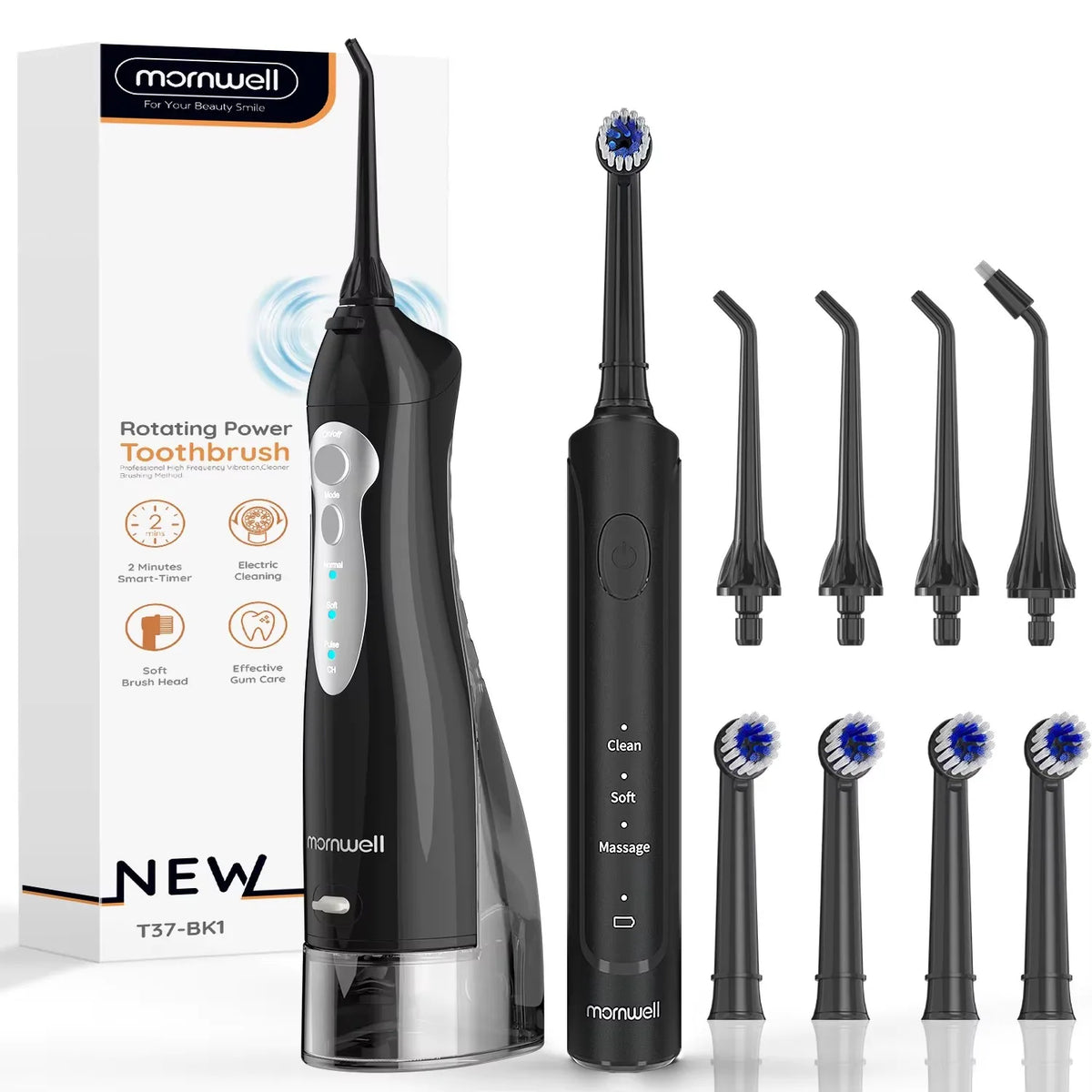 Electric Oral Irrigator and Sonic Toothbrush Combo for Deep Teeth Cleaning