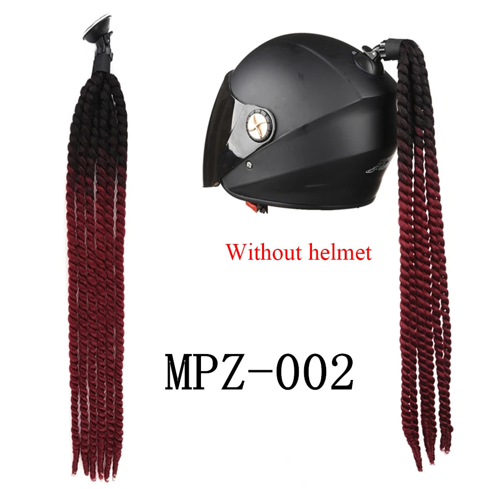24 Inch Motorcycle Helmet Braided Ponytail with Suction Cup - 9
