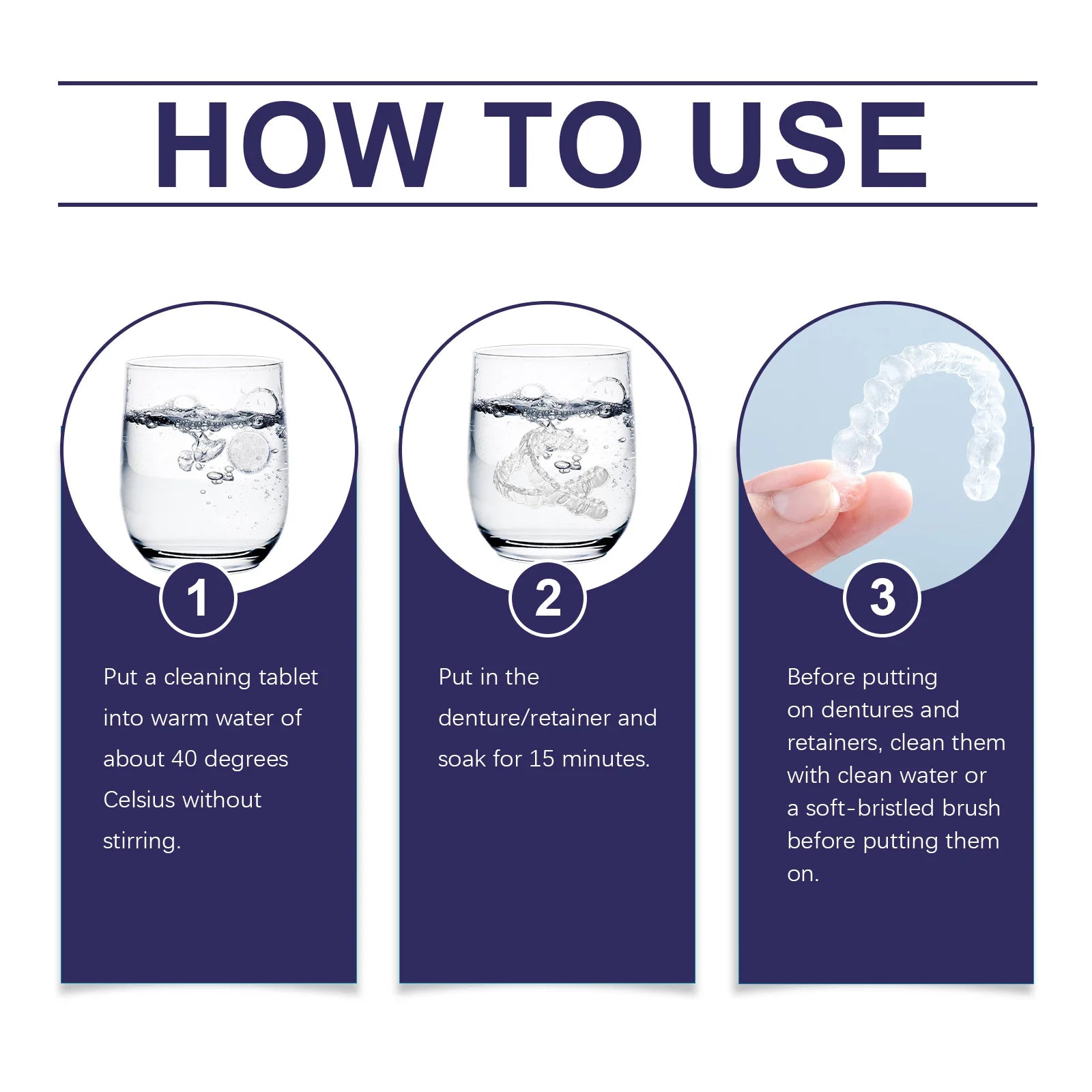 Effervescent Denture and Retainer Cleaning Tablets for Daily Oral Hygiene - 12