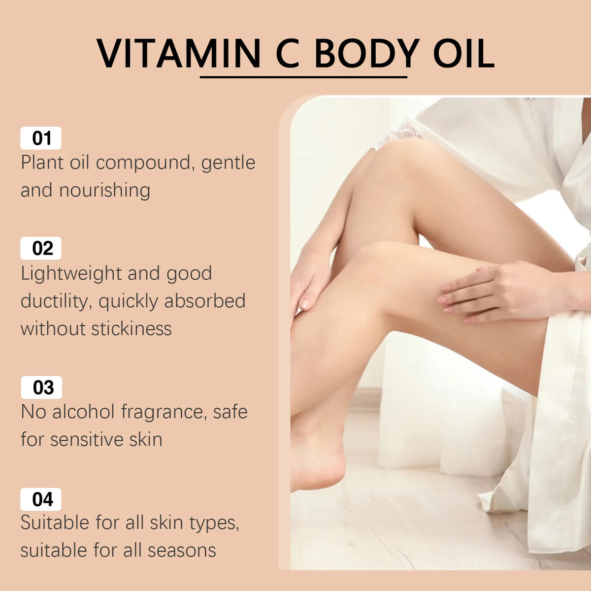 Vitamin C Brightening Body Oil for Deep Hydration and Radiant Skin