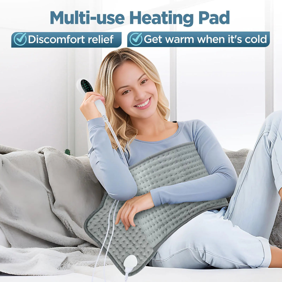 Electric Heating Pad for Back and Body Pain Relief with 10 Heat Settings