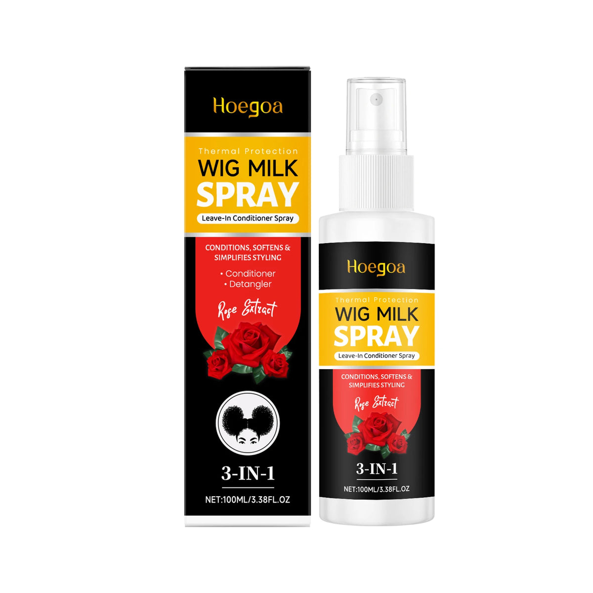 3-in-1 Rose Leave-In Conditioning Spray for Wigs and Natural Hair