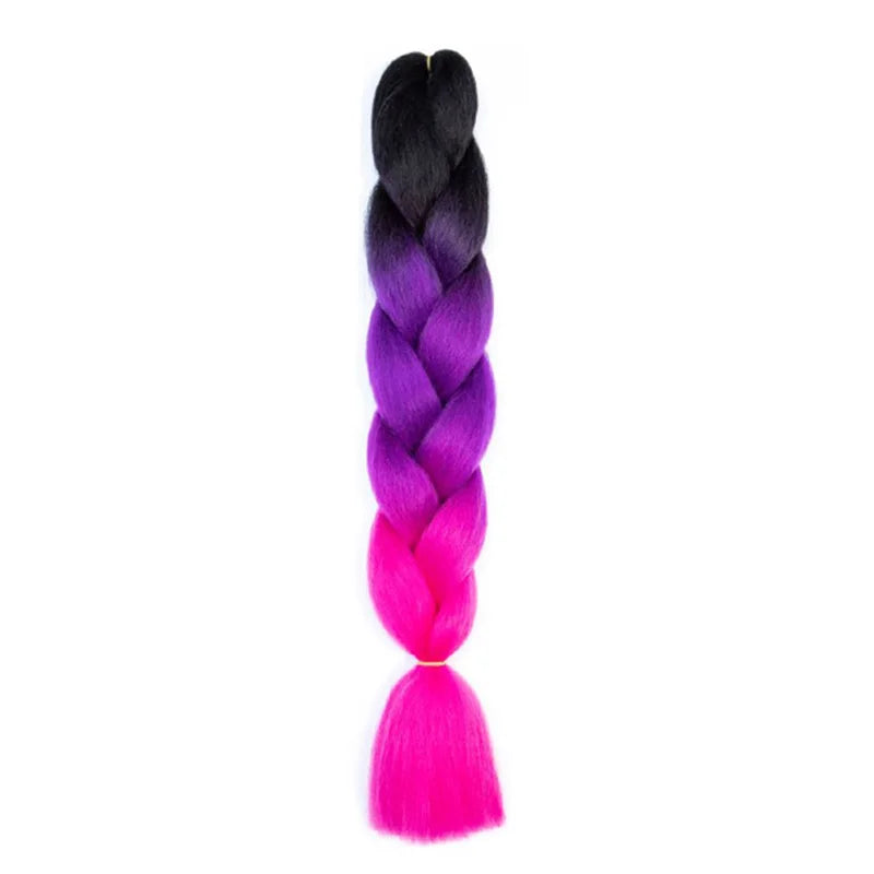 24-Inch Long Colorful Ombre Braiding Hair Extensions - 37