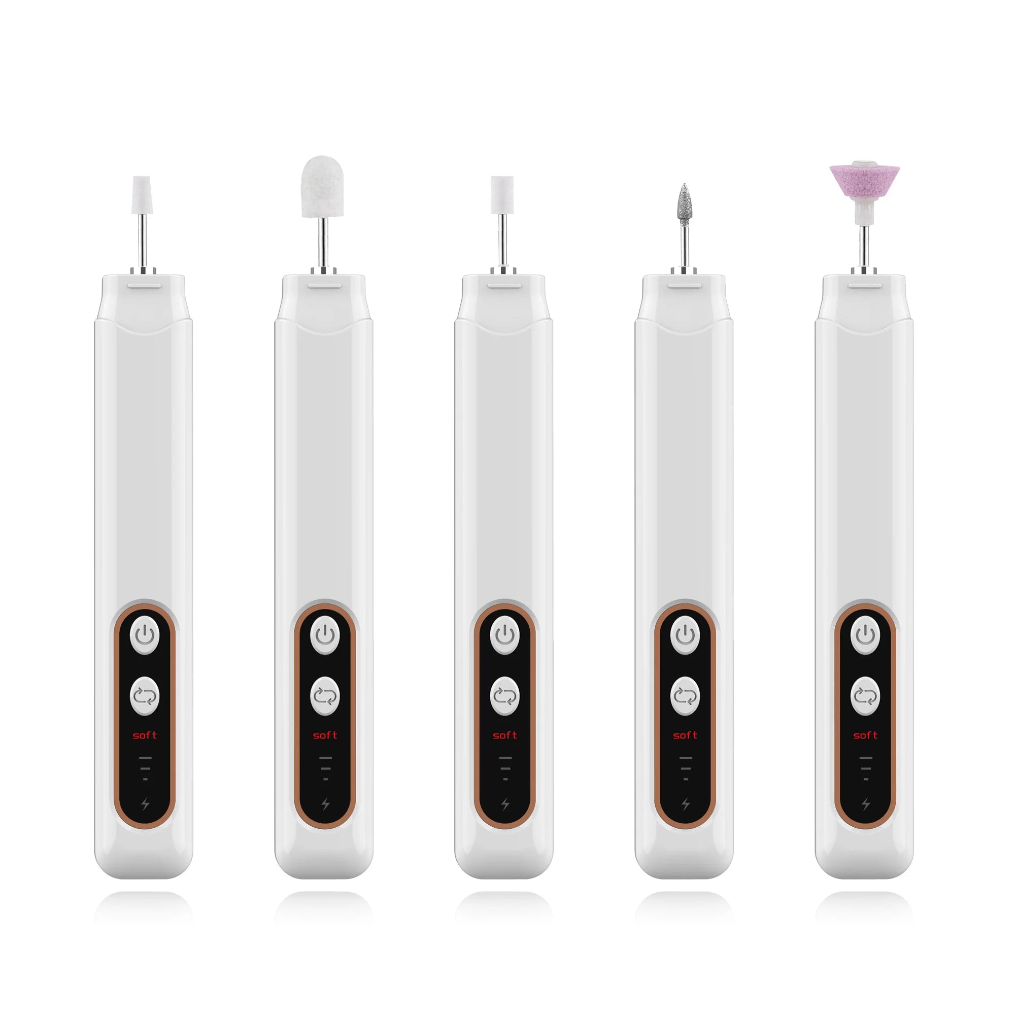 Professional Cordless Electric Nail File and Manicure Pedicure Drill Kit - 6